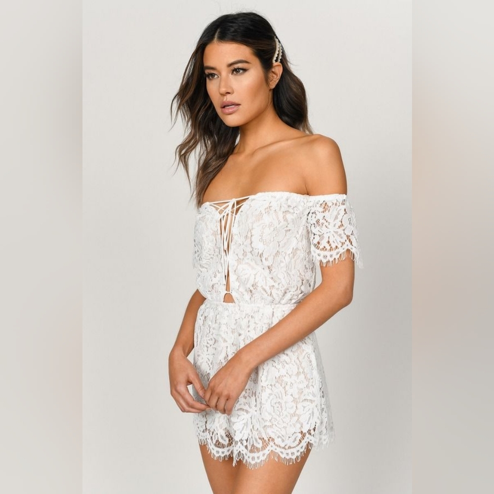 Tobi White Lace Romper NWT